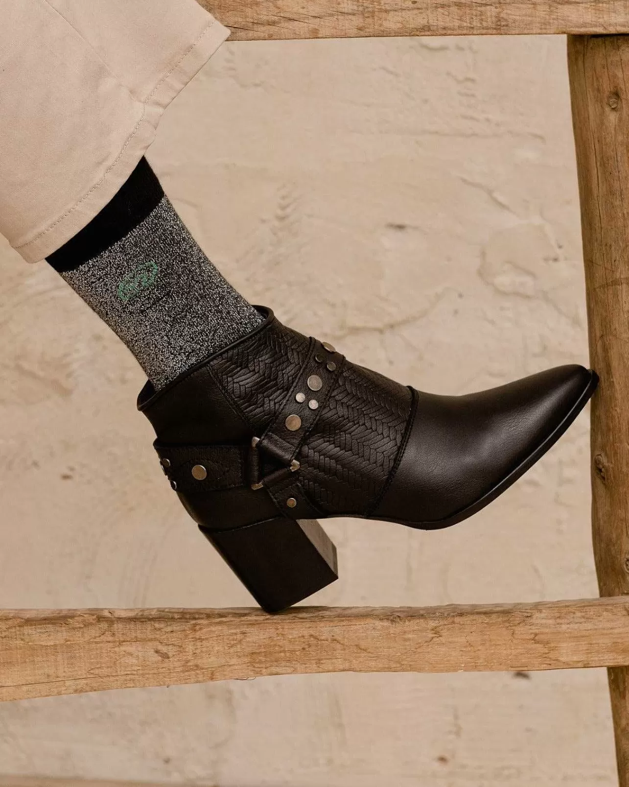 Calcetines Glitter Negro-MICUIR Sale