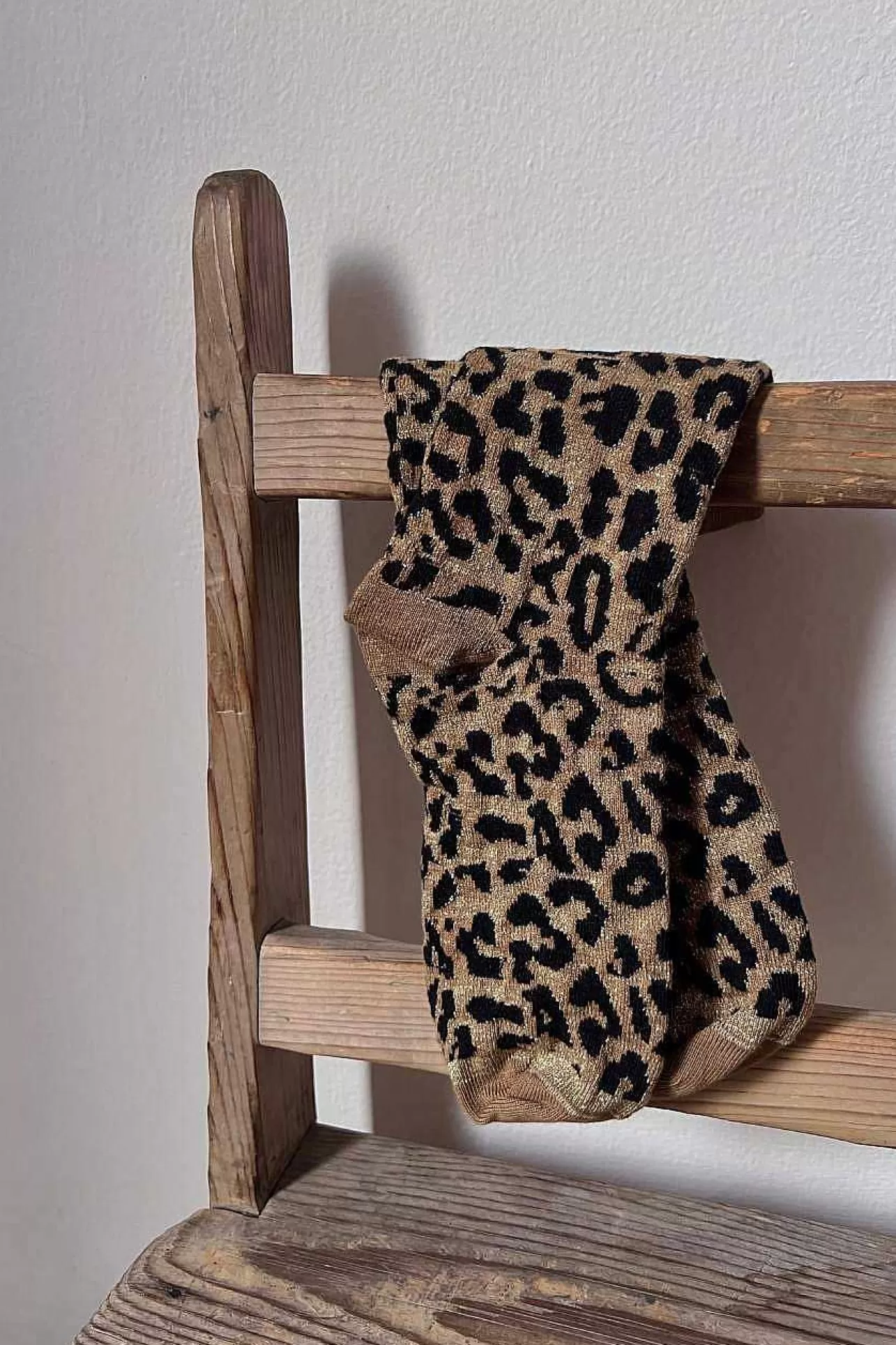 Calcetines Leopardo Glitter Dorado Y Negro-MICUIR Online